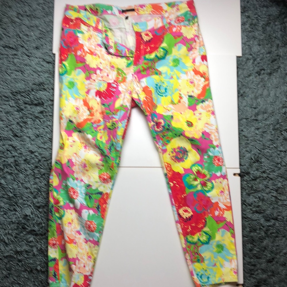 Floral cotton pants